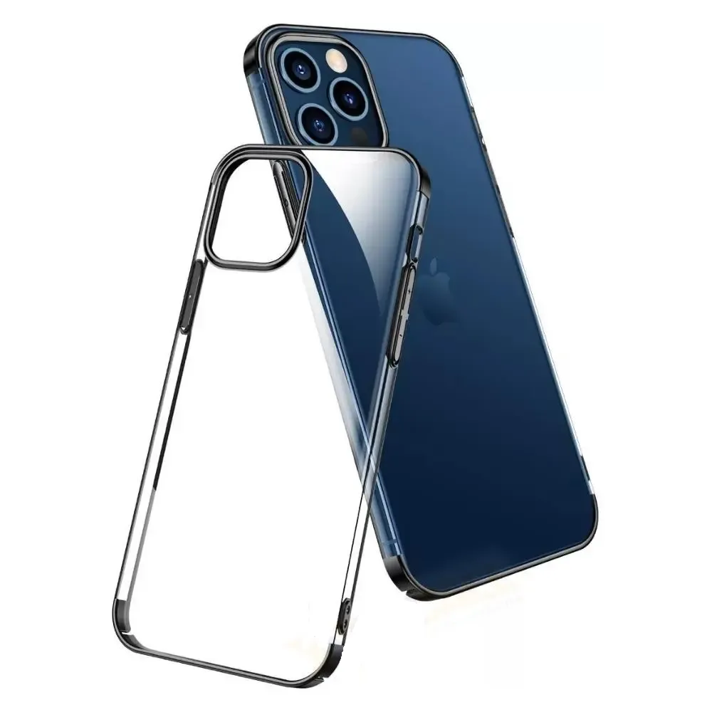 iPhone 15 Plus XUNDD Jazz 2 Series Luxurious Electroplated Shockproof Clear Case-Black