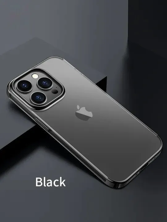 iPhone 15 Plus XUNDD Jazz 2 Series Luxurious Electroplated Shockproof Clear Case-Black