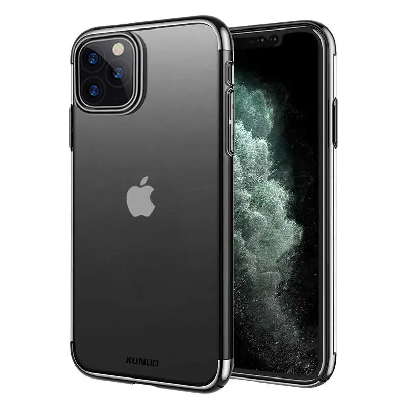 iPhone 15 Plus XUNDD Jazz 2 Series Luxurious Electroplated Shockproof Clear Case-Black