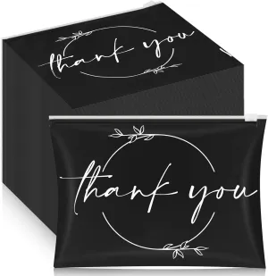 Ireer 100 Pcs Thank You Gift Makeup Bags EVA Clear Cosmetic Bag with Zipper Mini Makeup Thank You Toiletry Cosmetics Bulk Gifts for Women Birthday Daughter Sister(Black)