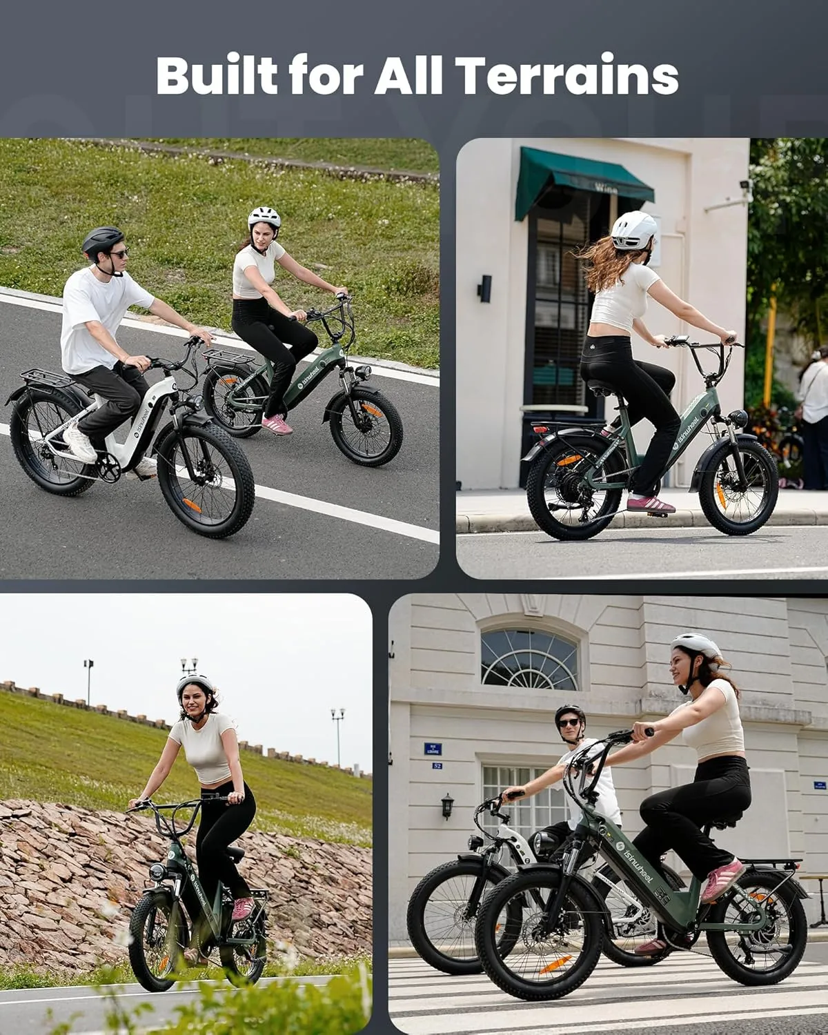isinwheel U8 Electric Bike for Adults,1000W Peak Motor Ebike,Max 20/28MPH 75-105Miles Range Electric Bicycle,48V 13AH/18AH Battery Commuting 20" Step Thru Fat Tire Ebikes for Adults,7 Speed Gearing