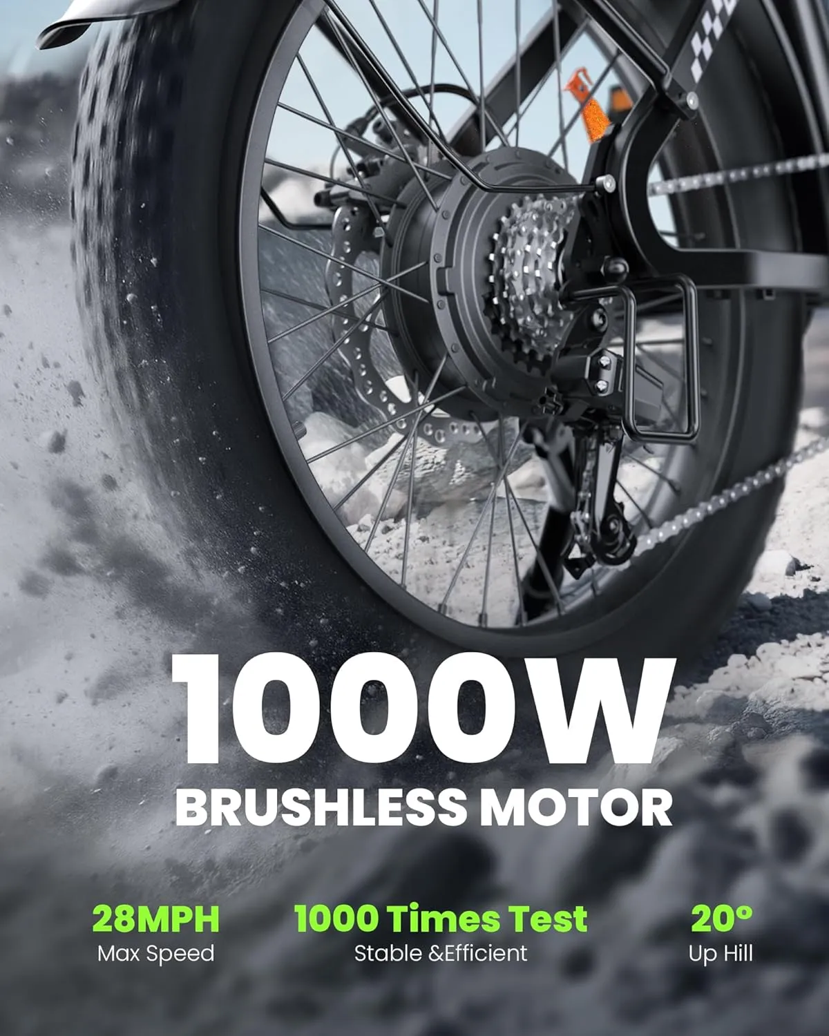 isinwheel U8 Electric Bike for Adults,1000W Peak Motor Ebike,Max 20/28MPH 75-105Miles Range Electric Bicycle,48V 13AH/18AH Battery Commuting 20" Step Thru Fat Tire Ebikes for Adults,7 Speed Gearing