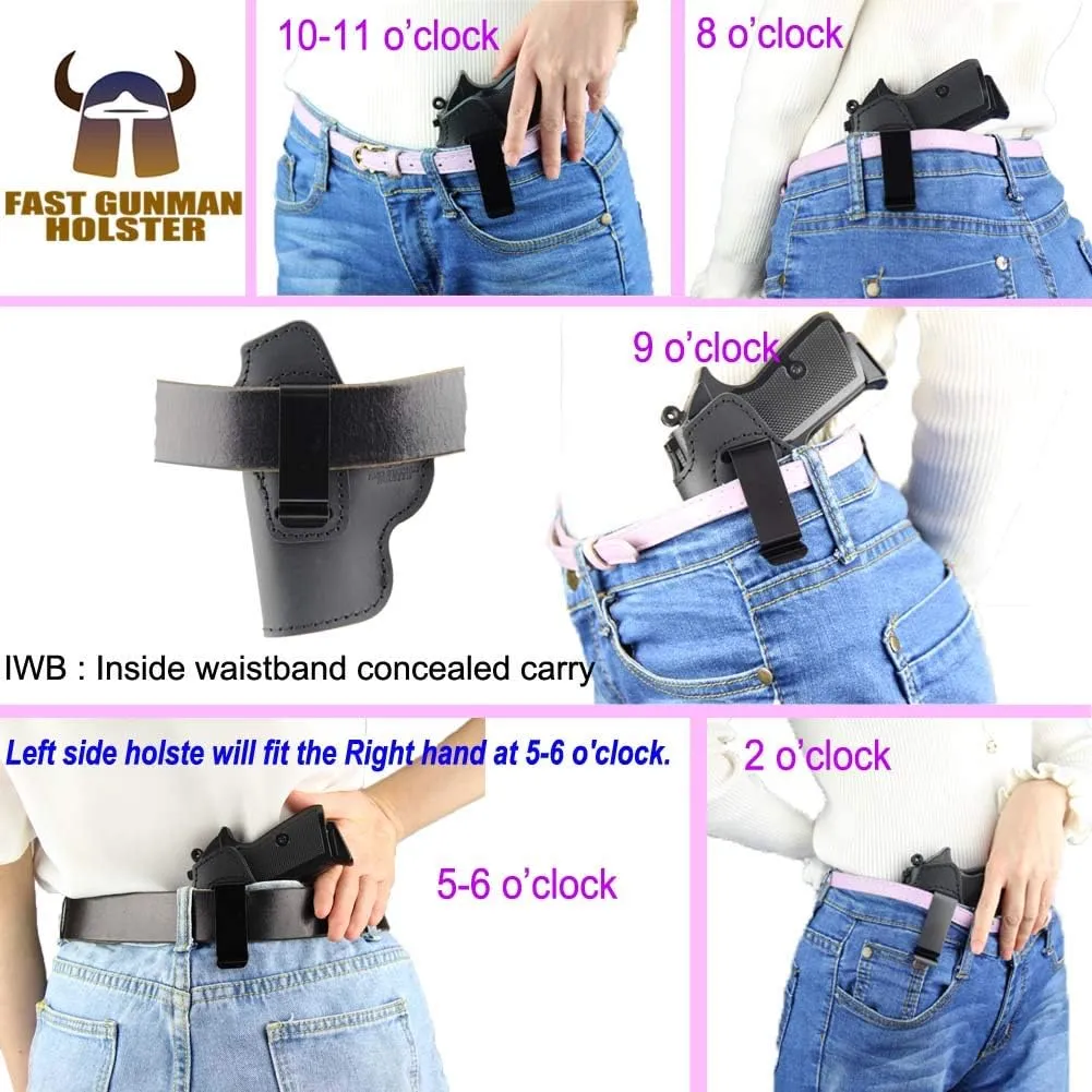 IWB Holster for Inside Waistband Concealed Carry Fits:Ruger EC9 EC9S /LC9 LC9S / LC380 / SR22/SR9C SR40C MAX 9/Security 9 Compact or Similar Sized Pistols