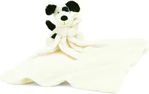 Jellycat Bashful Black and Cream Puppy Soother Stuffed Animal, 13.5 inches| Security Blanket & Lovey for Babies | Baby Gift