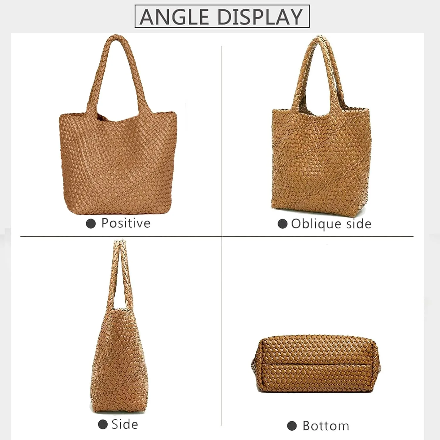 JINMANXUE Fashion Woven Bag Shopper Bag Travel Handbags and Purses Women Tote Bag Large Capacity Shoulder Bags