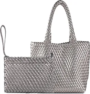 JINMANXUE Fashion Woven Bag Shopper Bag Travel Handbags and Purses Women Tote Bag Large Capacity Shoulder Bags