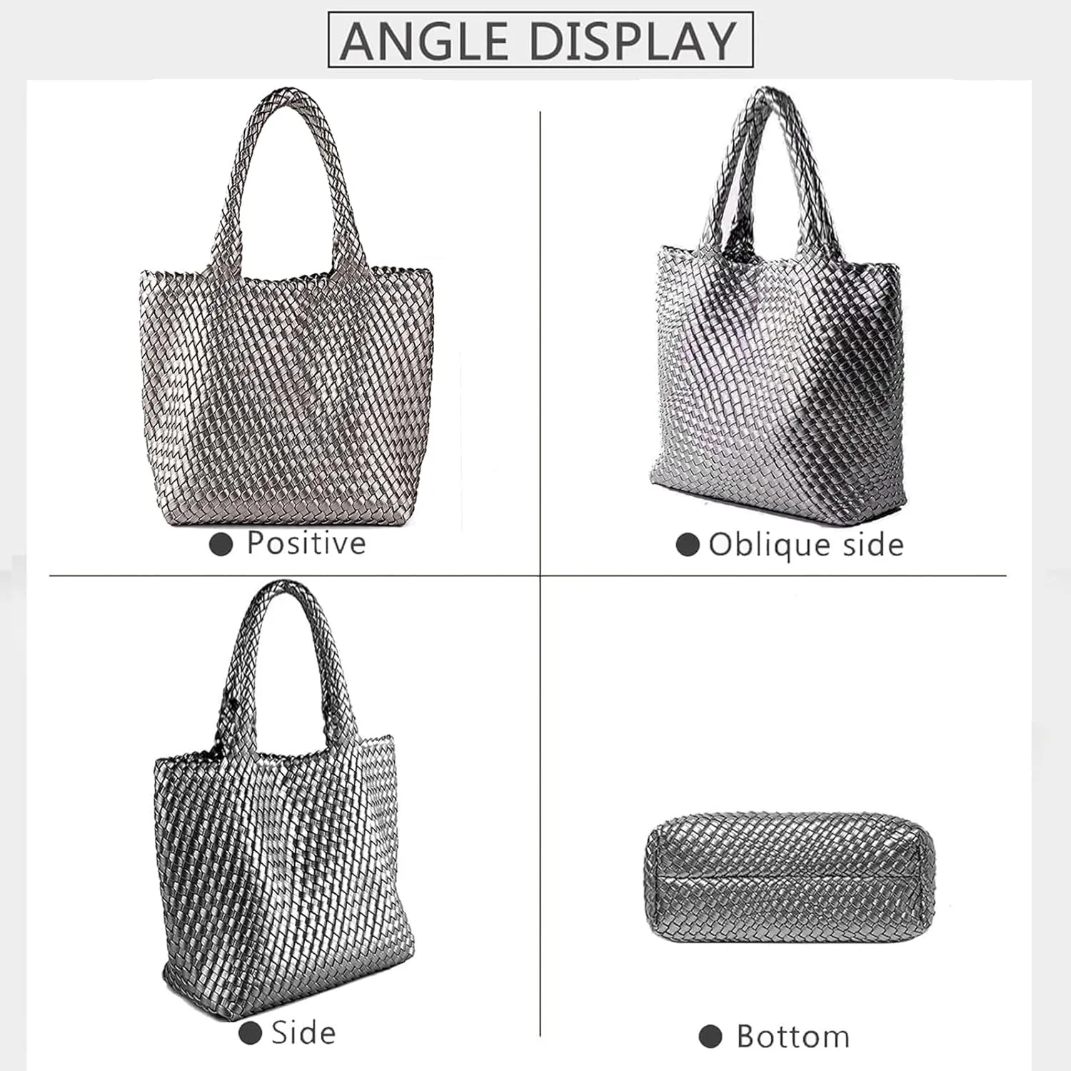 JINMANXUE Fashion Woven Bag Shopper Bag Travel Handbags and Purses Women Tote Bag Large Capacity Shoulder Bags