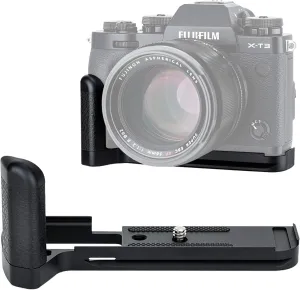 JJC HG-XT3 X-T3 Hand Grip, Arca Swiss Type Quick Release QR, Anti Slip Metal Holder Hand Grip Bracket, Aluminum Aloy, Compatible with Fuji XT3 XT2