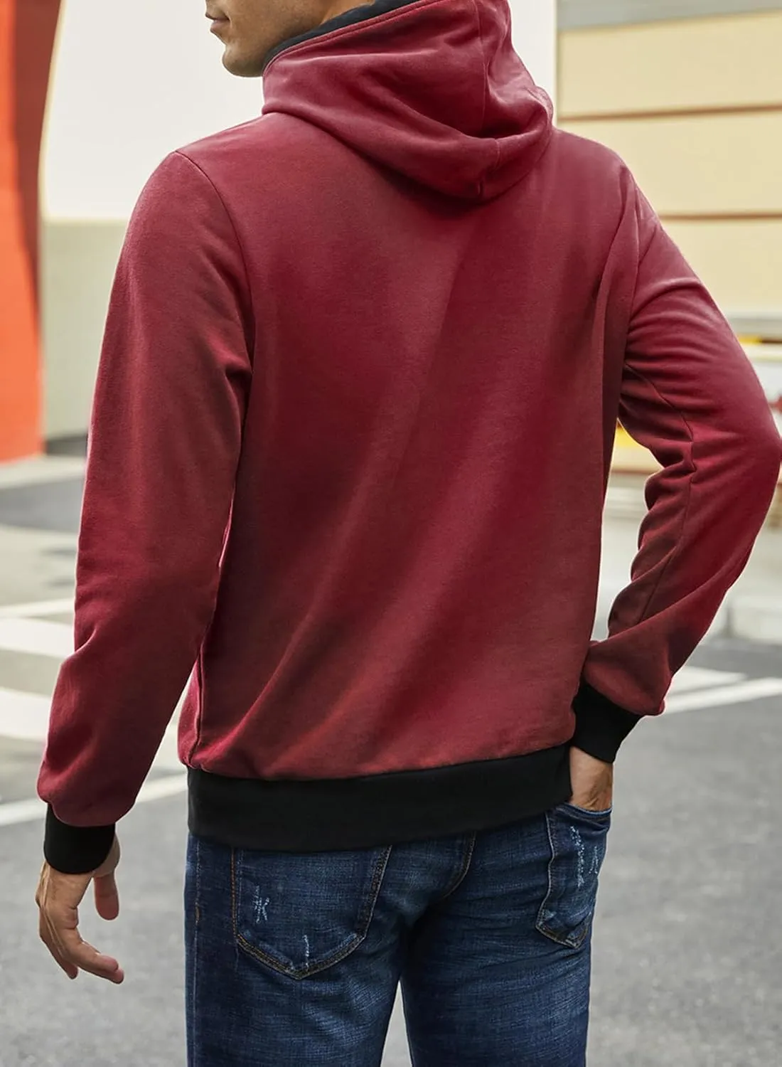 JMIERR Men's Cotton Casual Hoodies Sweatshirts Fashion Long Sleeve Drawstring Fleece Pullover Hoodie with Pockets