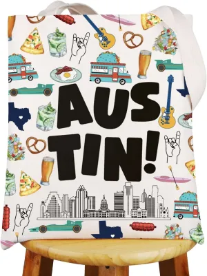 JNIAP Austin Texas Tote Bag Austin Trip Gifts Austin Souvenirs Gifts Austin Texas Shoulder Bag Austin Grocery Bag