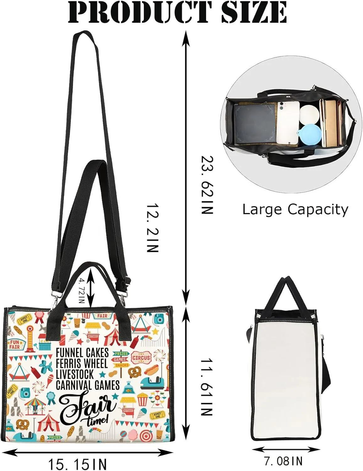 JNIAP County Fair Tote Bag County Fair Season Gifts State Fair Gifts Livestock Carnival Gifts State Fair Shopping Bag