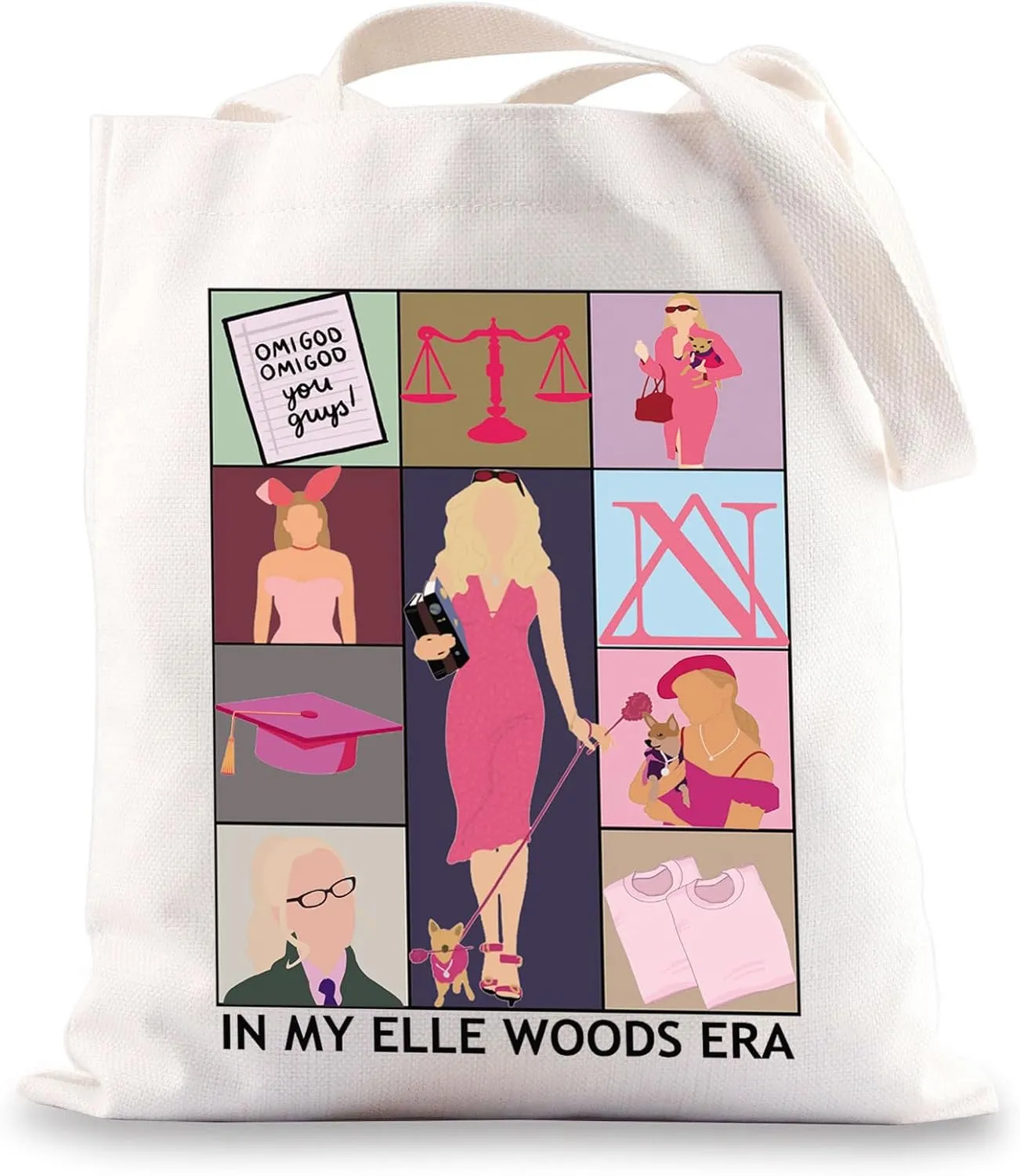 JNIAP Elle Woods Tote Bag Elle Woods Gift Lawyer Blonde Gift What Like It's Hard Gifts Legally Misucal Shoulder Bag