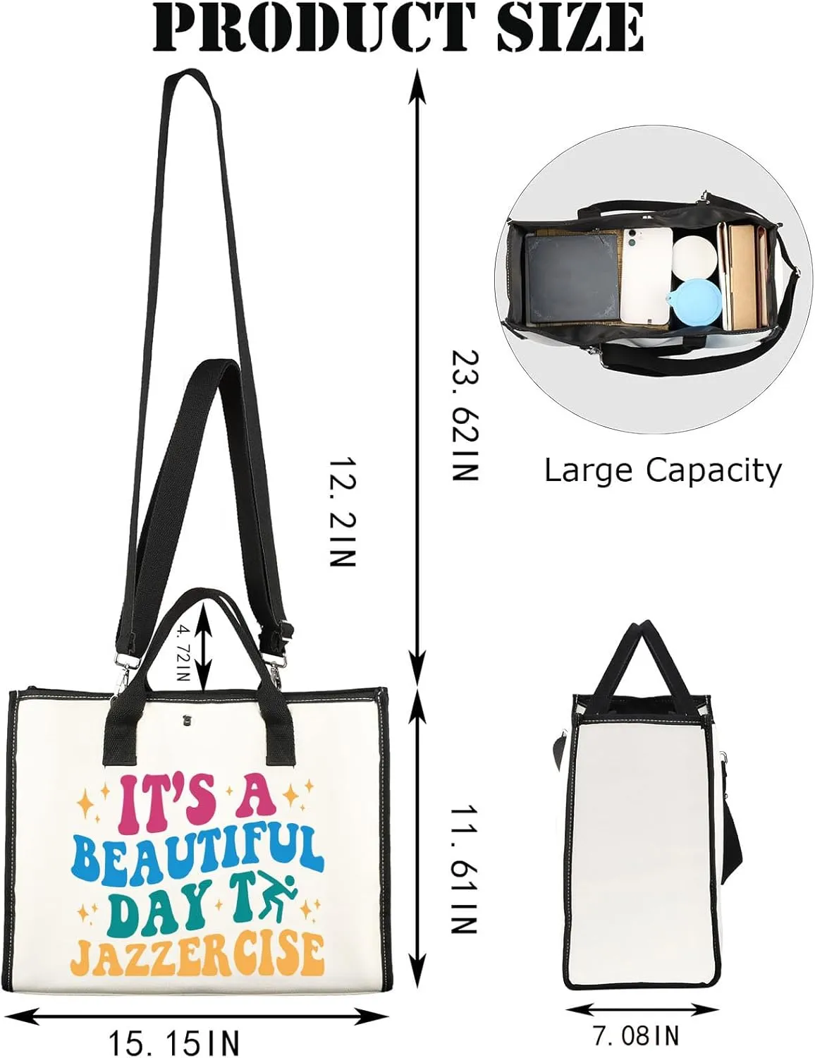 JNIAP Jazzercise Tote Bag - It's A Beautiful Day To Jazzercise Dancer Shoulder Bag