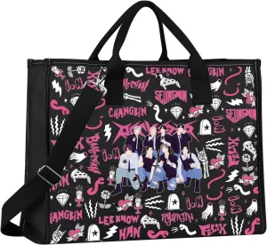 JNIAP K-Pop Stay Tote Bag K-Pop Stay Tote Bag K Pop Band Lover Gifts Stay Merchandise K-Pop Music Shoulder Bag