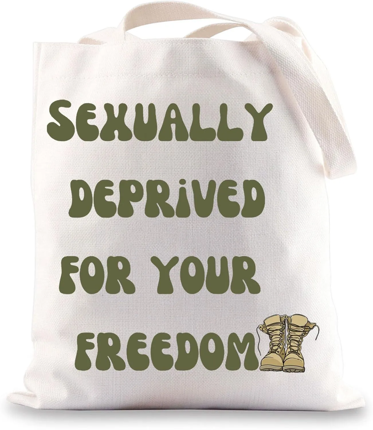 JNIAP Military Wife Tote Bag Military Spouse Gifts Milspouse Gifts Sexually Deprived For Your Freedom Shoulder Bag