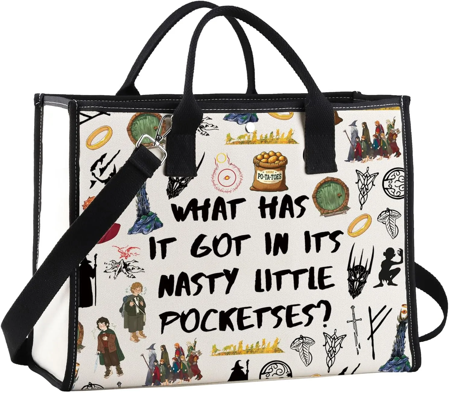 JNIAP Rings Movie Tote Bag Rings Movie Gift Rings Movie Shoulder Bag Rings Movie Merchandise (WHAT HAS Tote)