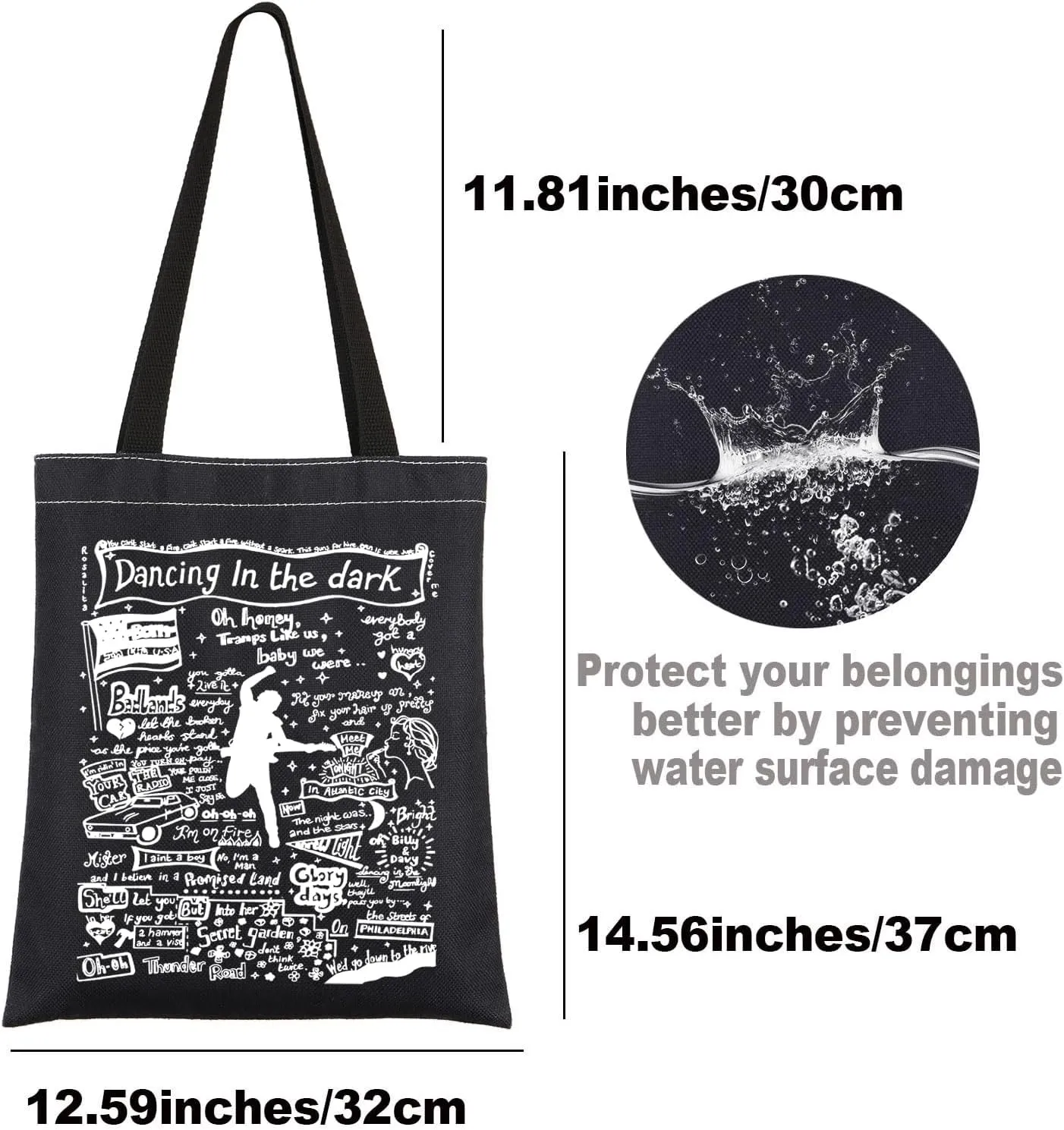 JNIAP Singer Fans Tote Bag Rock Music Lover Gifts Rock Band Shoulder Bag Singer Merchandise