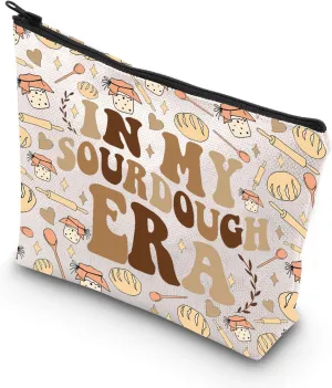 JNIAP Sourdough Baker Makeup Bag Sourdough Starter Gifts In My Sourdough Era Gift Sourdough Bread Lover Zipper Pouch (Sourdough era mb)