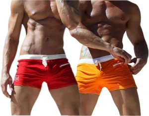 JOCKMAIL Mens Swim Trunks Swimwear Bathing Suit Swimsuit Board Beach Sport Short with Zipper Pockets