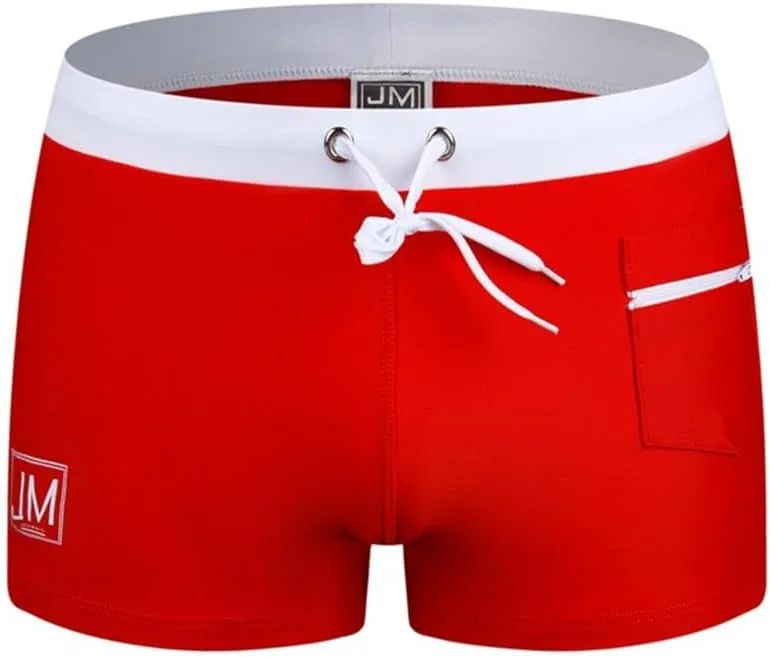 JOCKMAIL Mens Swim Trunks Swimwear Bathing Suit Swimsuit Board Beach Sport Short with Zipper Pockets