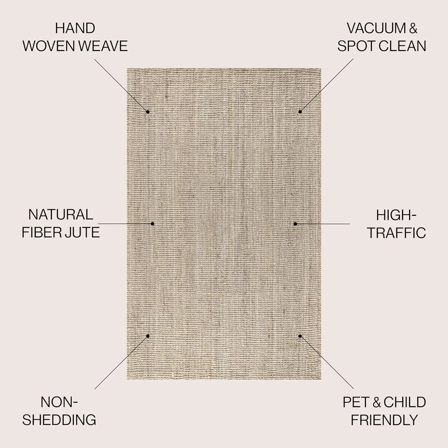 JONATHAN Y NRF102B-8 Pata Hand Woven Chunky Jute Light Ivory 8 ft. x 10 ft. Area-Rug, Farmhouse, Easy-Cleaning, for Bedroom, Kitchen, Living Room,