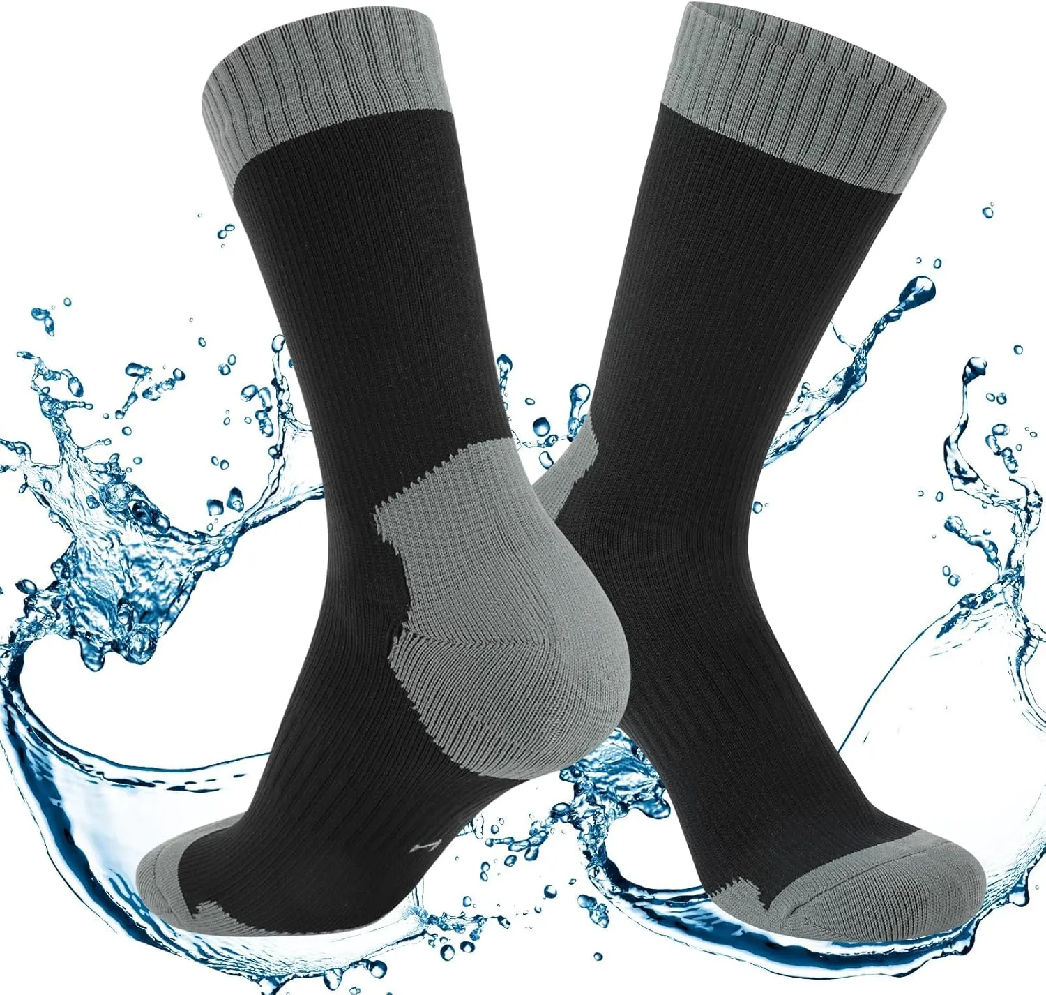Jspupifip Unisex Waterproof Socks Water Resistant Socks Waterproof Breathable Hiking Wading Skiing Fishing Sock for Men Women