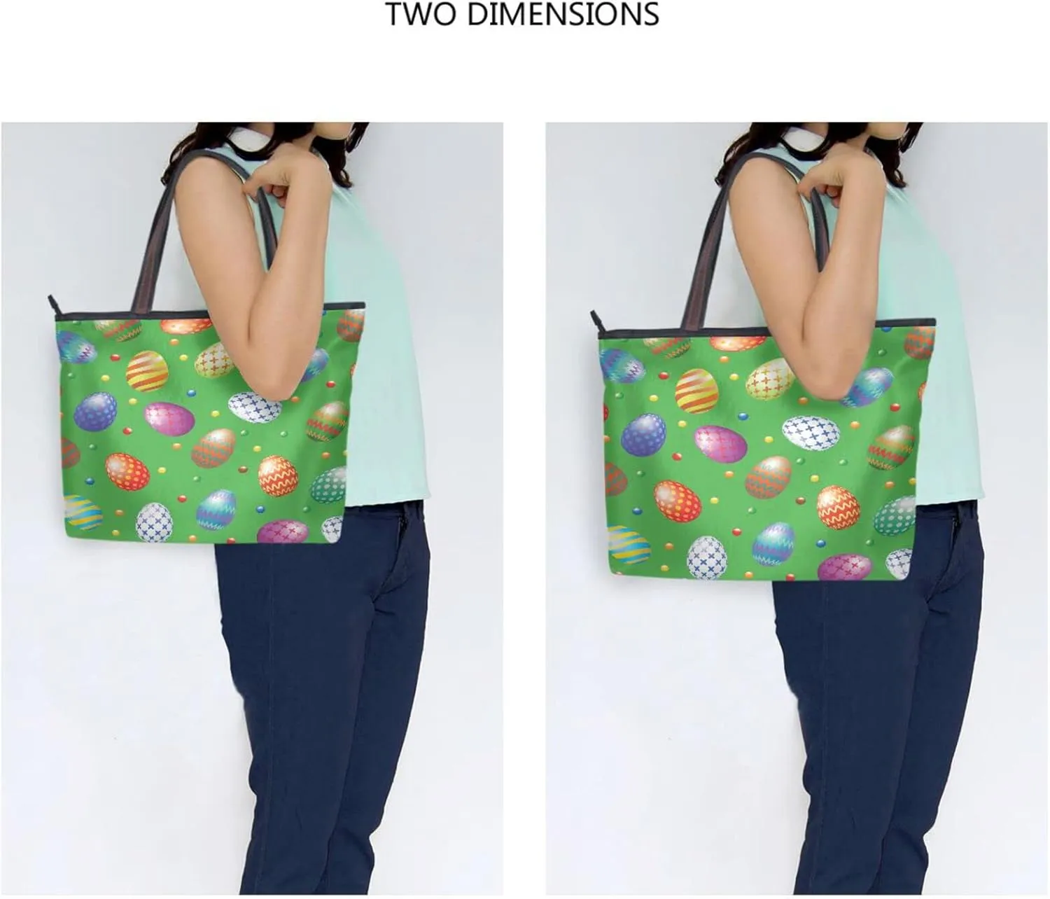 JSTEL Pattern Tote Bag for Women with Zipper Pocket Polyester Tote Purse Pattern Handbag Pattern Tote Purse