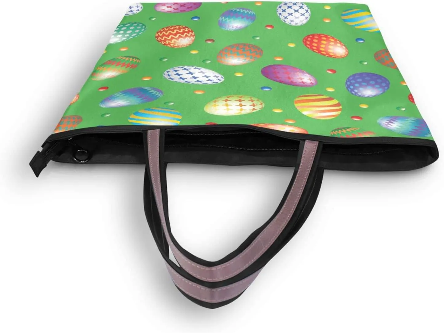 JSTEL Pattern Tote Bag for Women with Zipper Pocket Polyester Tote Purse Pattern Handbag Pattern Tote Purse