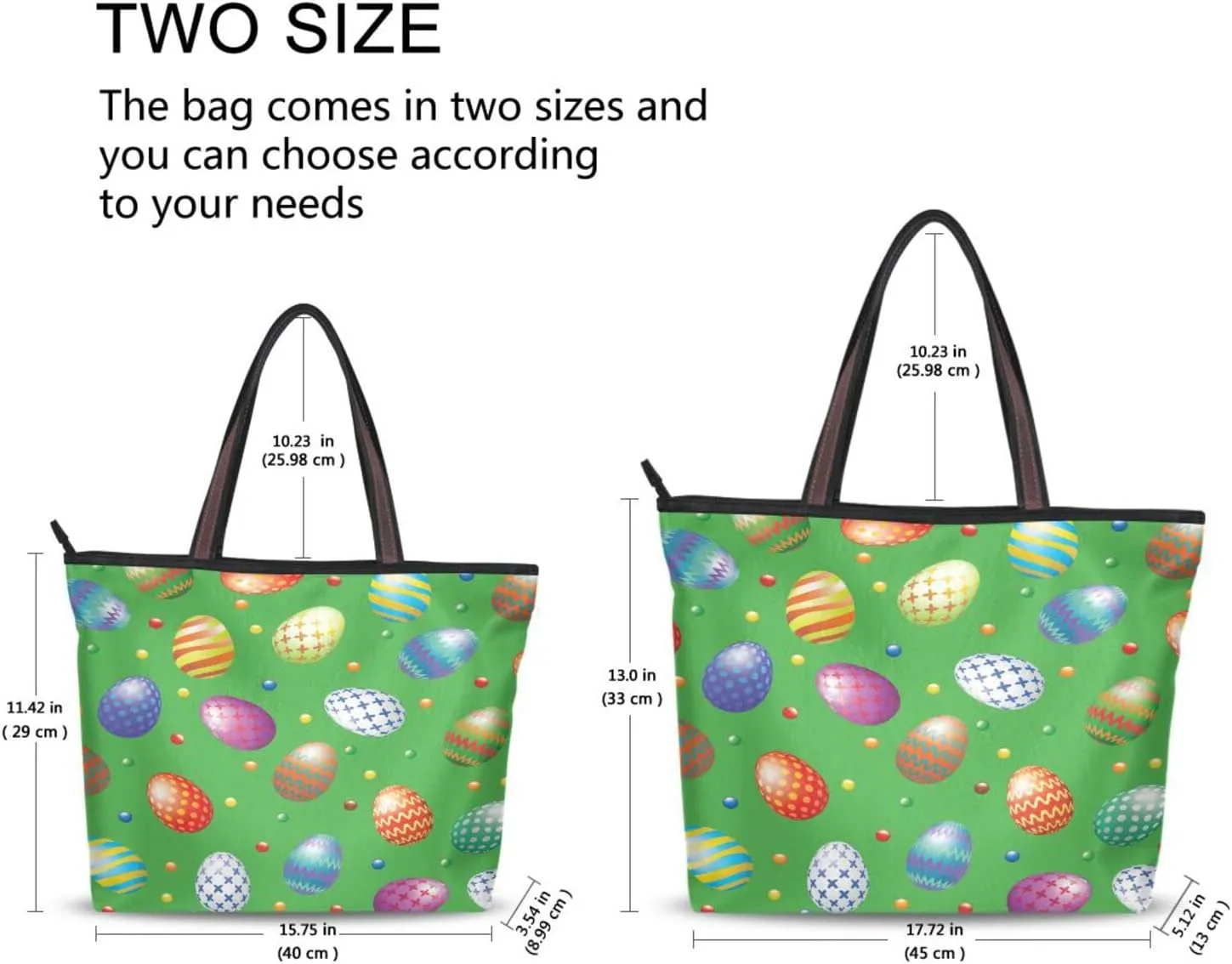 JSTEL Pattern Tote Bag for Women with Zipper Pocket Polyester Tote Purse Pattern Handbag Pattern Tote Purse