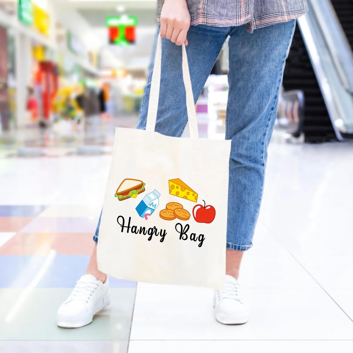 JXGZSO Funny Foodie Gift Hangry Bag Snack Travel Bags Emergency Snacks Food Storage Bag Snack Lover Gift (Hangry Bag Shopping)
