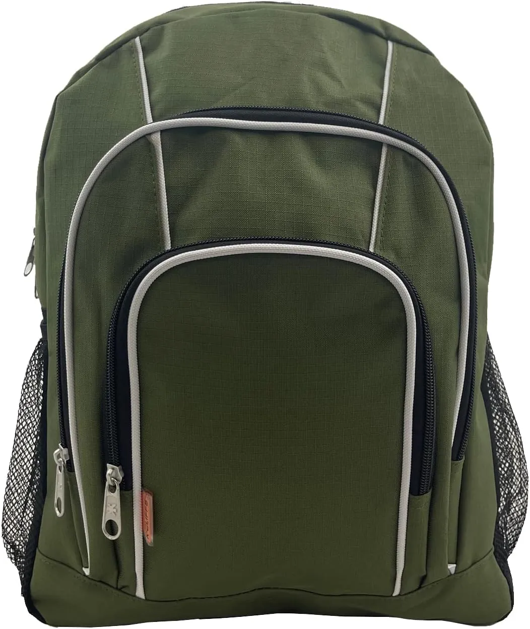 K-Cliffs 16 Inch Rip-stop Multi Pocket Backpack w/Side Mesh Pockets Olive Green