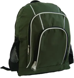 K-Cliffs 16 Inch Rip-stop Multi Pocket Backpack w/Side Mesh Pockets Olive Green
