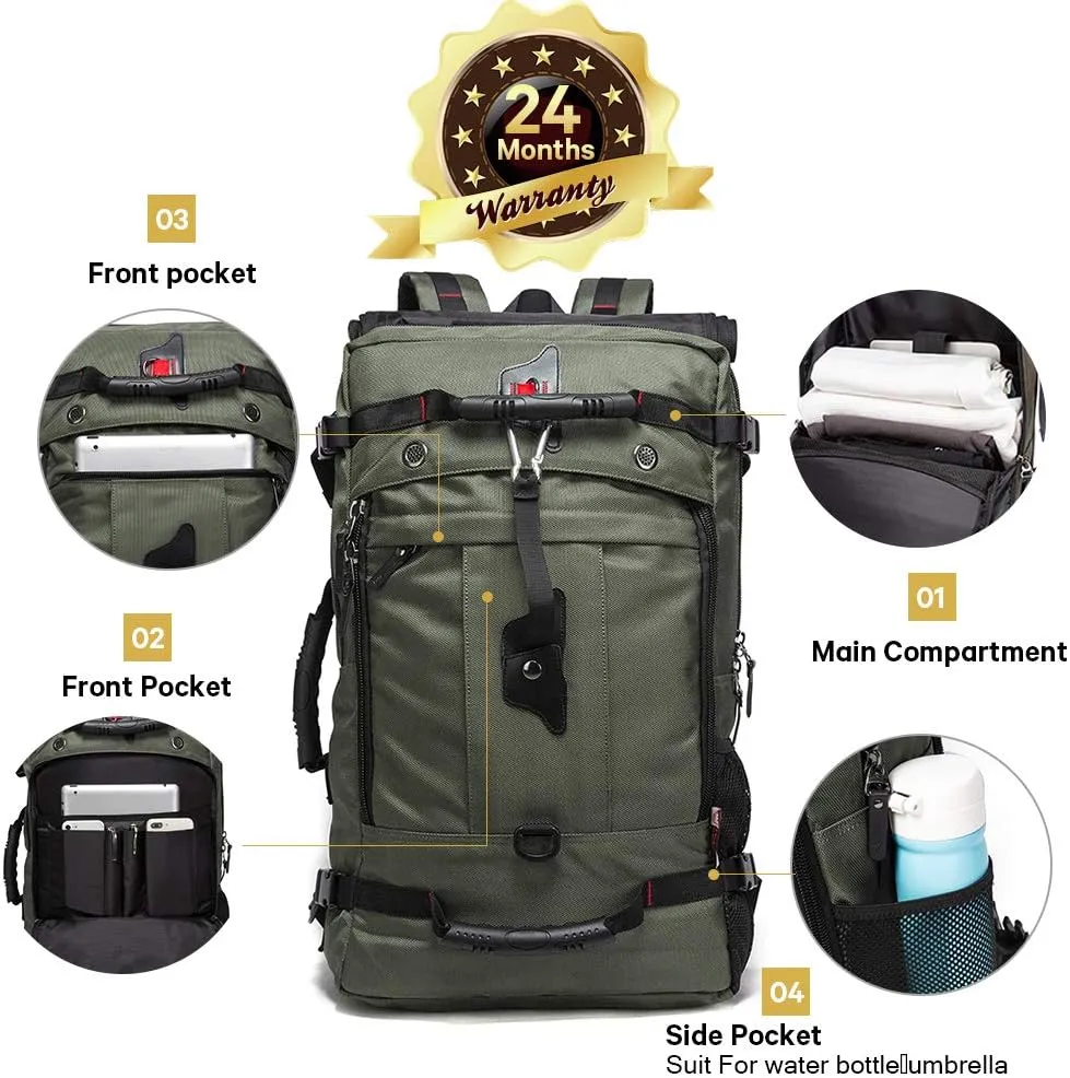 KAKA Travel Backpack, Carry On Backpack Durable Convertible Duffle Bag Fit for 15.6 Inch Laptop for Men and Women(Medium 35L)