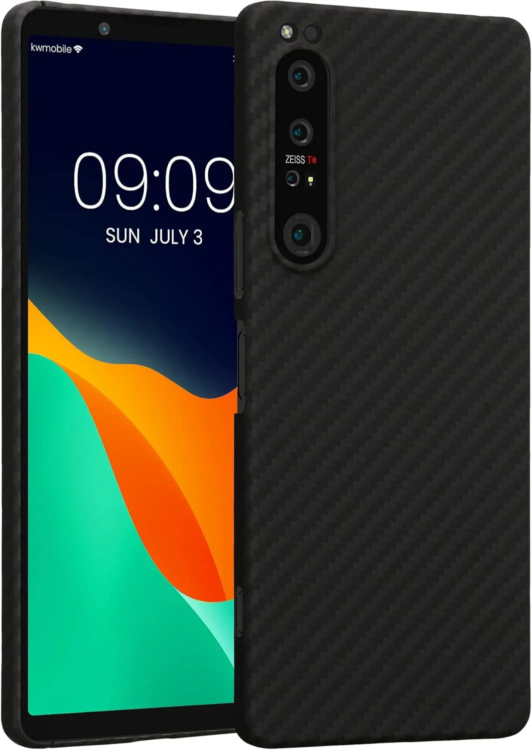 kalibri Aramid Fiber Case Compatible with Sony Xperia 1 IV - Case Super Slim Strong Protective Phone Cover - Black Matte