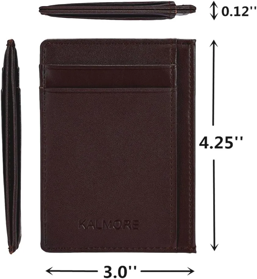 KALMORE Women's Credit Card Holder Leather Slim Minimalist Wallet