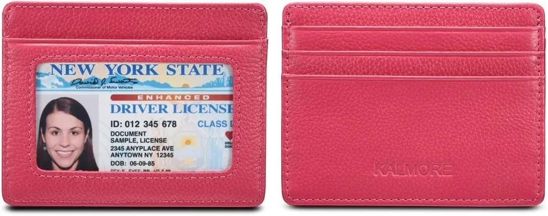 KALMORE Women's Credit Card Holder Leather Slim Minimalist Wallet