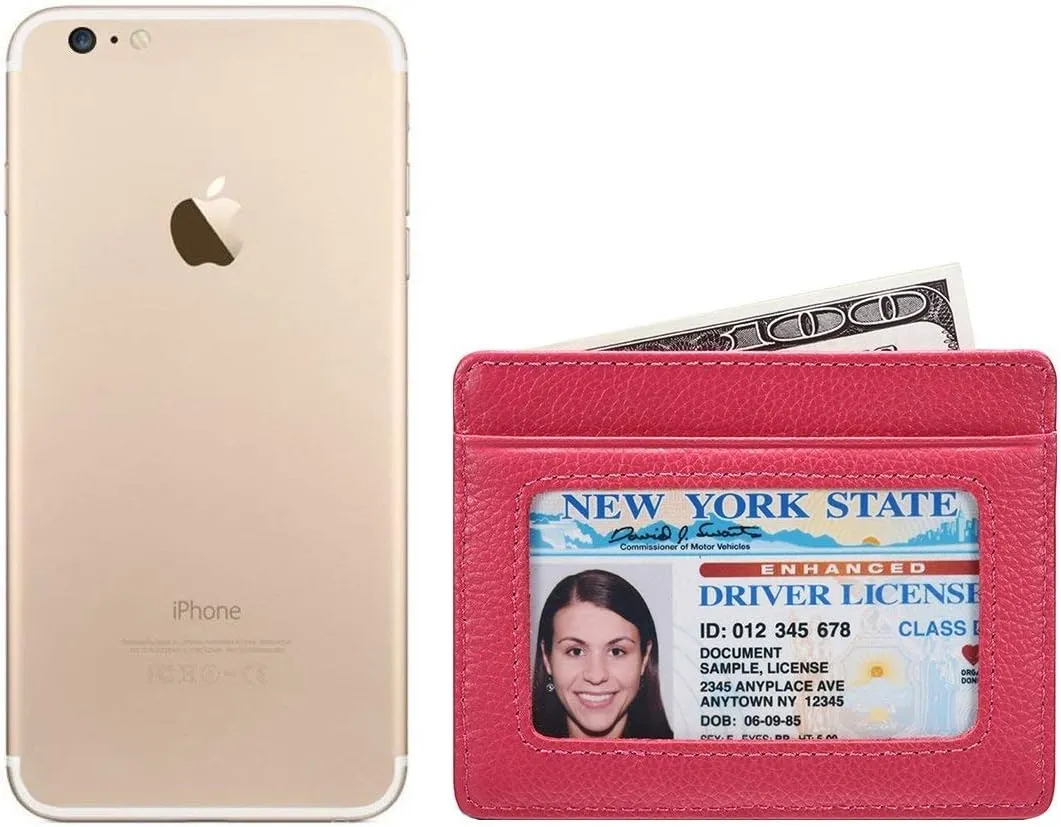 KALMORE Women's Credit Card Holder Leather Slim Minimalist Wallet