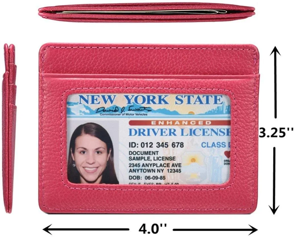 KALMORE Women's Credit Card Holder Leather Slim Minimalist Wallet