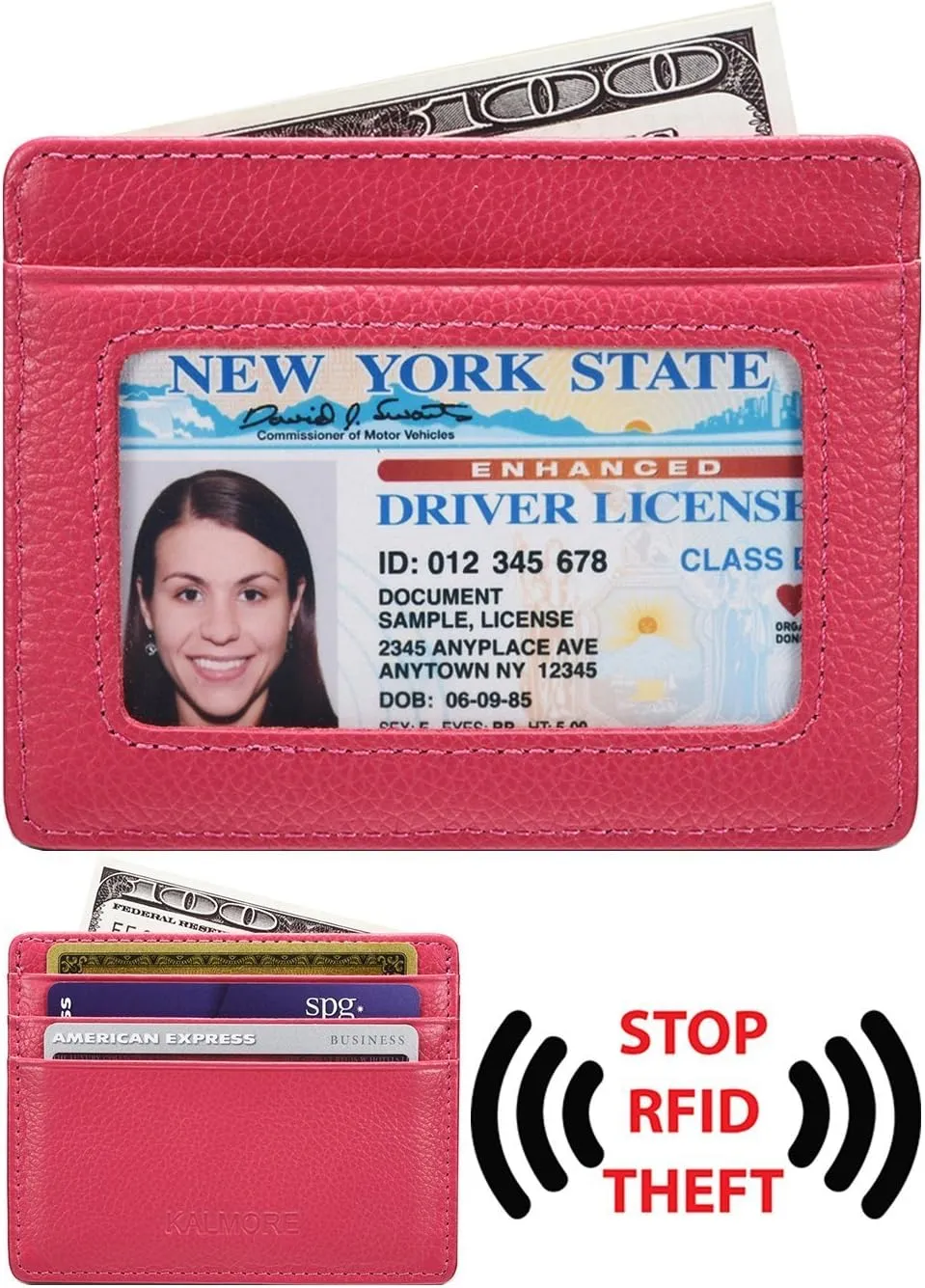 KALMORE Women's Credit Card Holder Leather Slim Minimalist Wallet