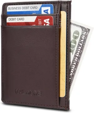 KALMORE Women's Credit Card Holder Leather Slim Minimalist Wallet