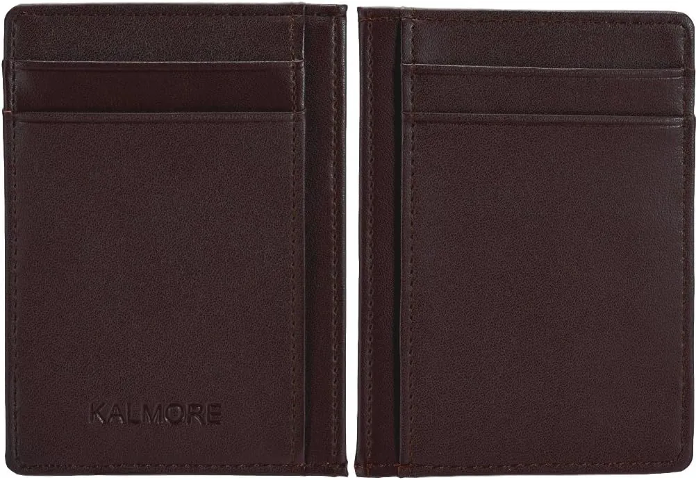 KALMORE Women's Credit Card Holder Leather Slim Minimalist Wallet