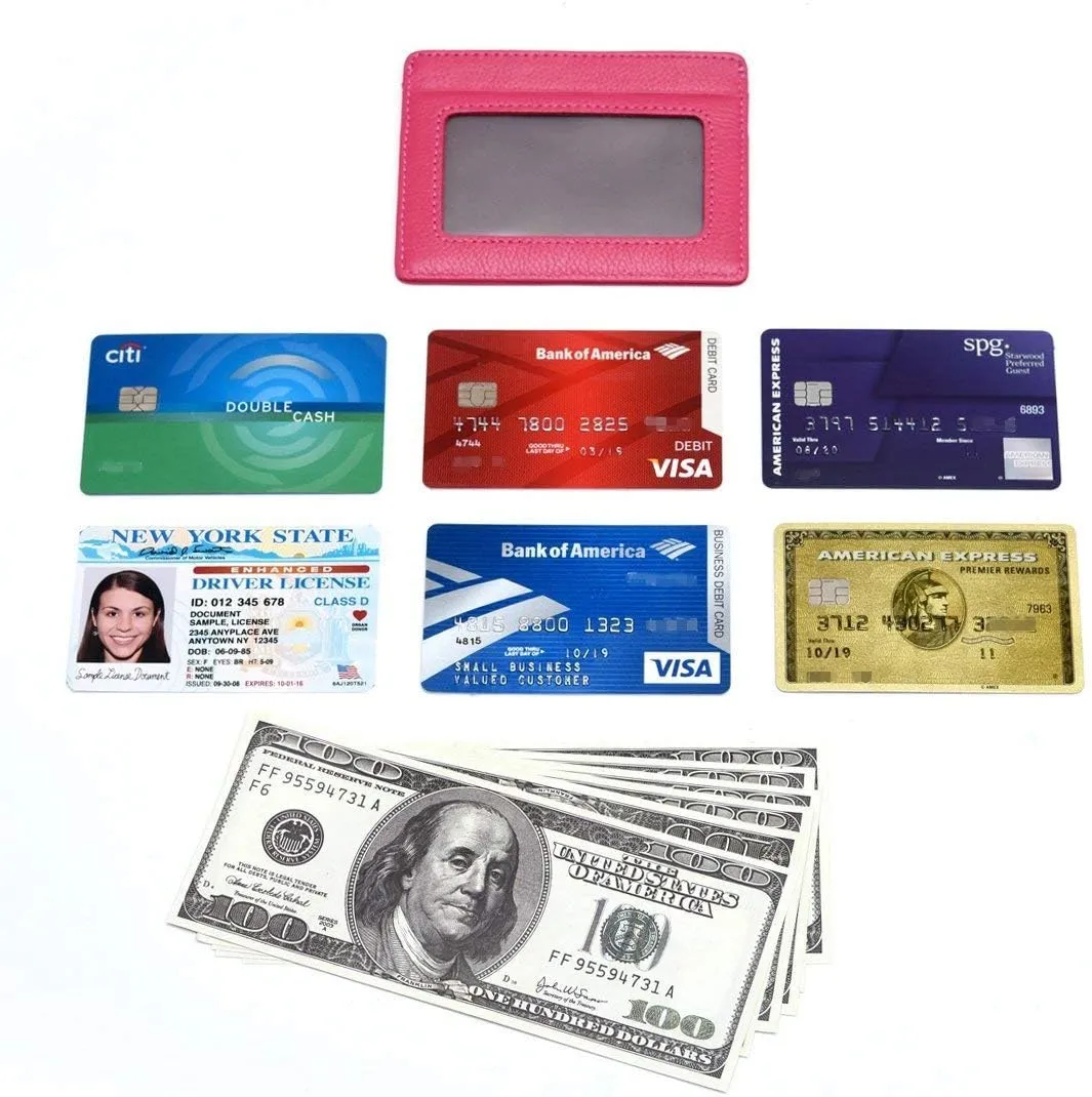 KALMORE Women's Credit Card Holder Leather Slim Minimalist Wallet
