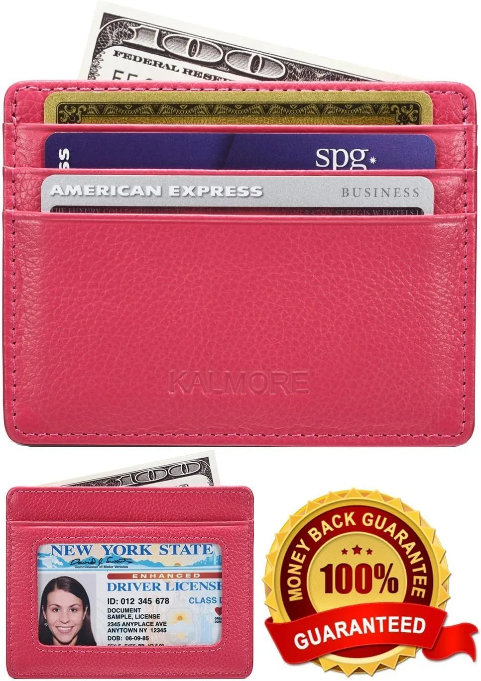 KALMORE Women's Credit Card Holder Leather Slim Minimalist Wallet
