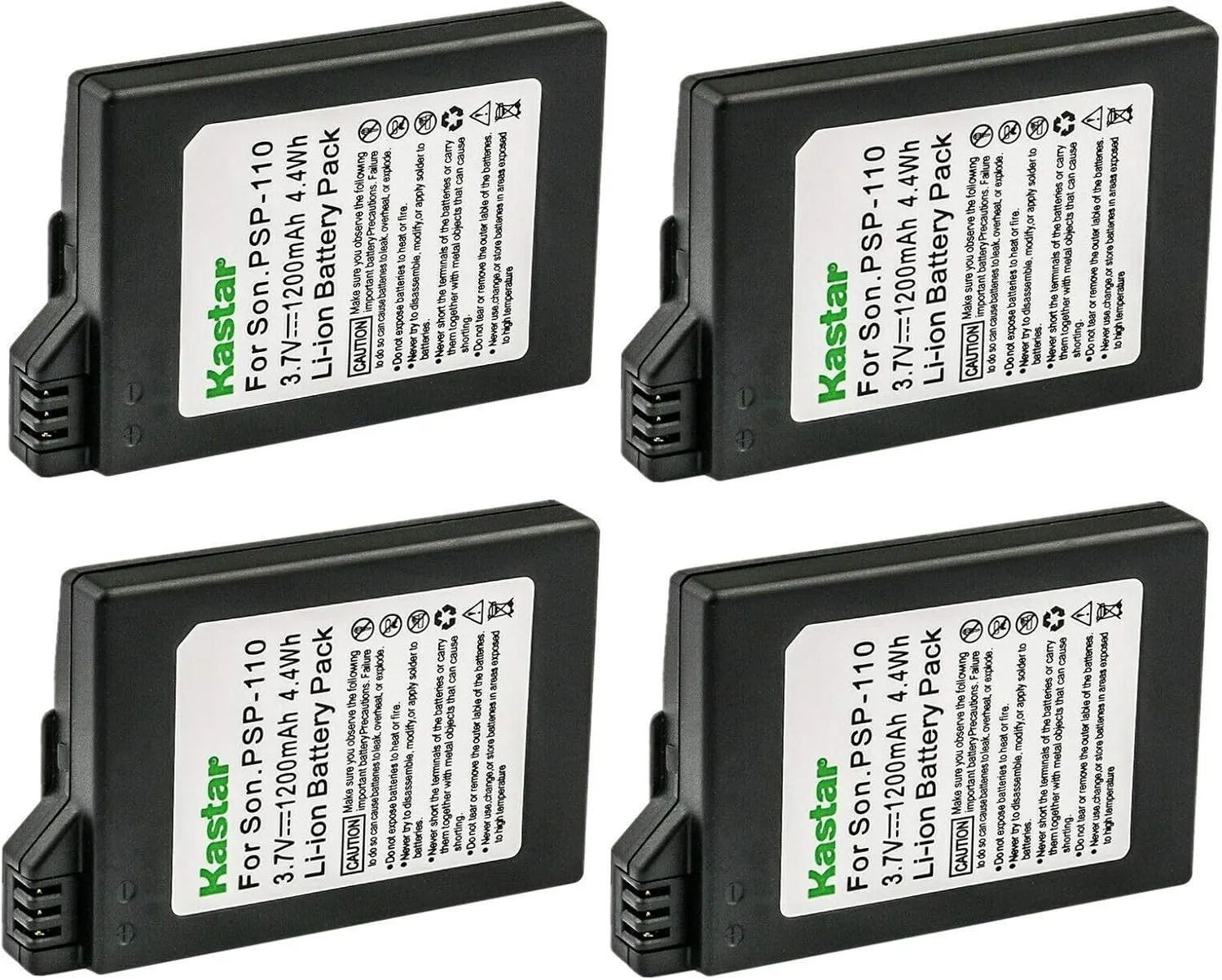 Kastar 4-Pack Battery Replacement for Sony PSP-S110, PSPS110 Battery, Sony PSP-2000, PSP-2001, PSP-2002, PSP-2003, PSP-2004, PSP-2005, PSP-2006, PSP-2007, PSP-2008, PSP-2009, PSP-2010, PSP-3000