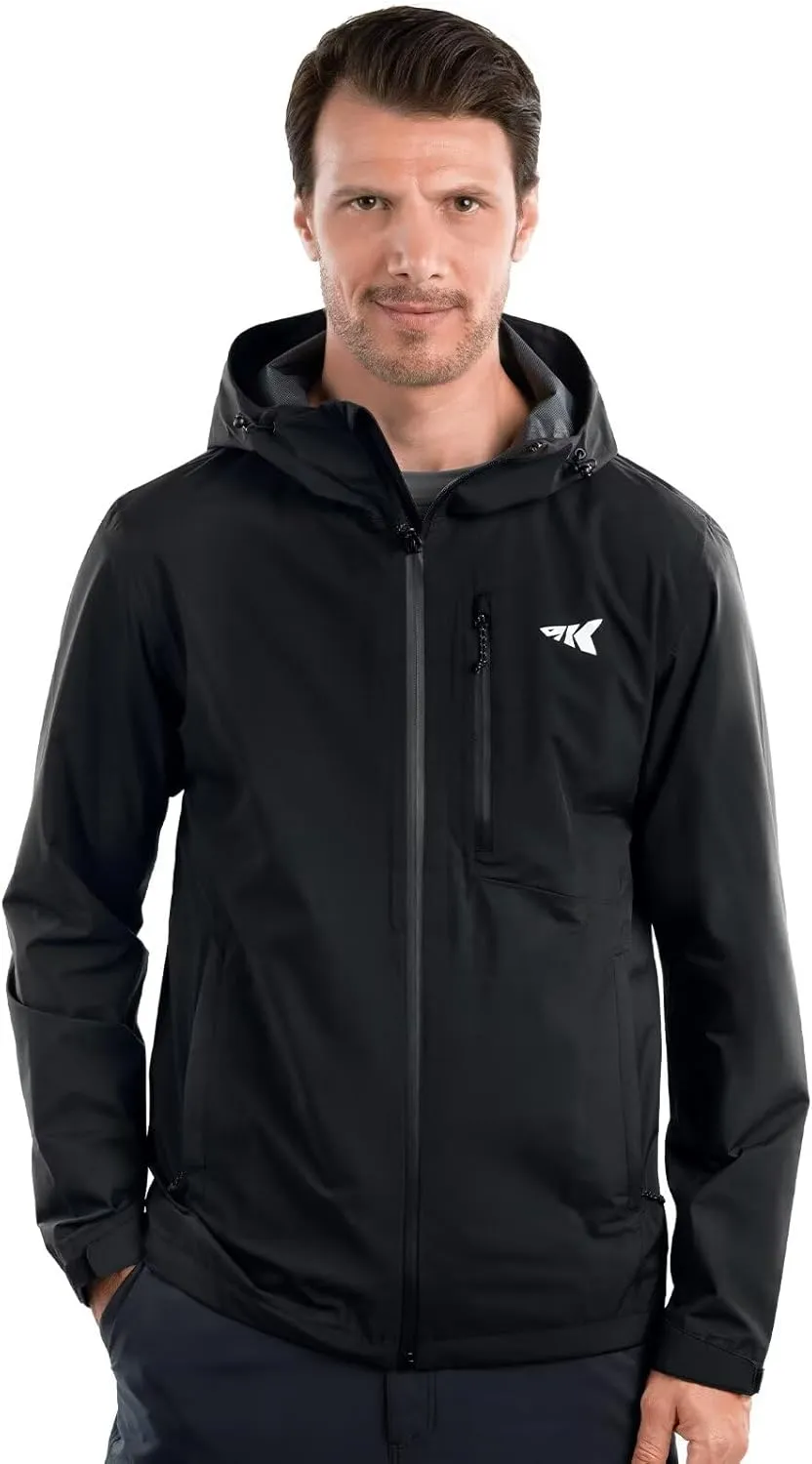 KastKing HydroArmor Lightweight Rain Jacket, 2.5-Layer Waterproof Fishing Hiking Rain Suit for Men, Packable Rain Gear