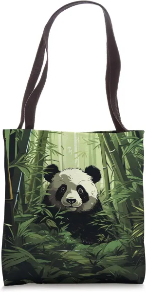 Kawaii Panda's Artistic Escape Bamboo Chronicles Tote Bag