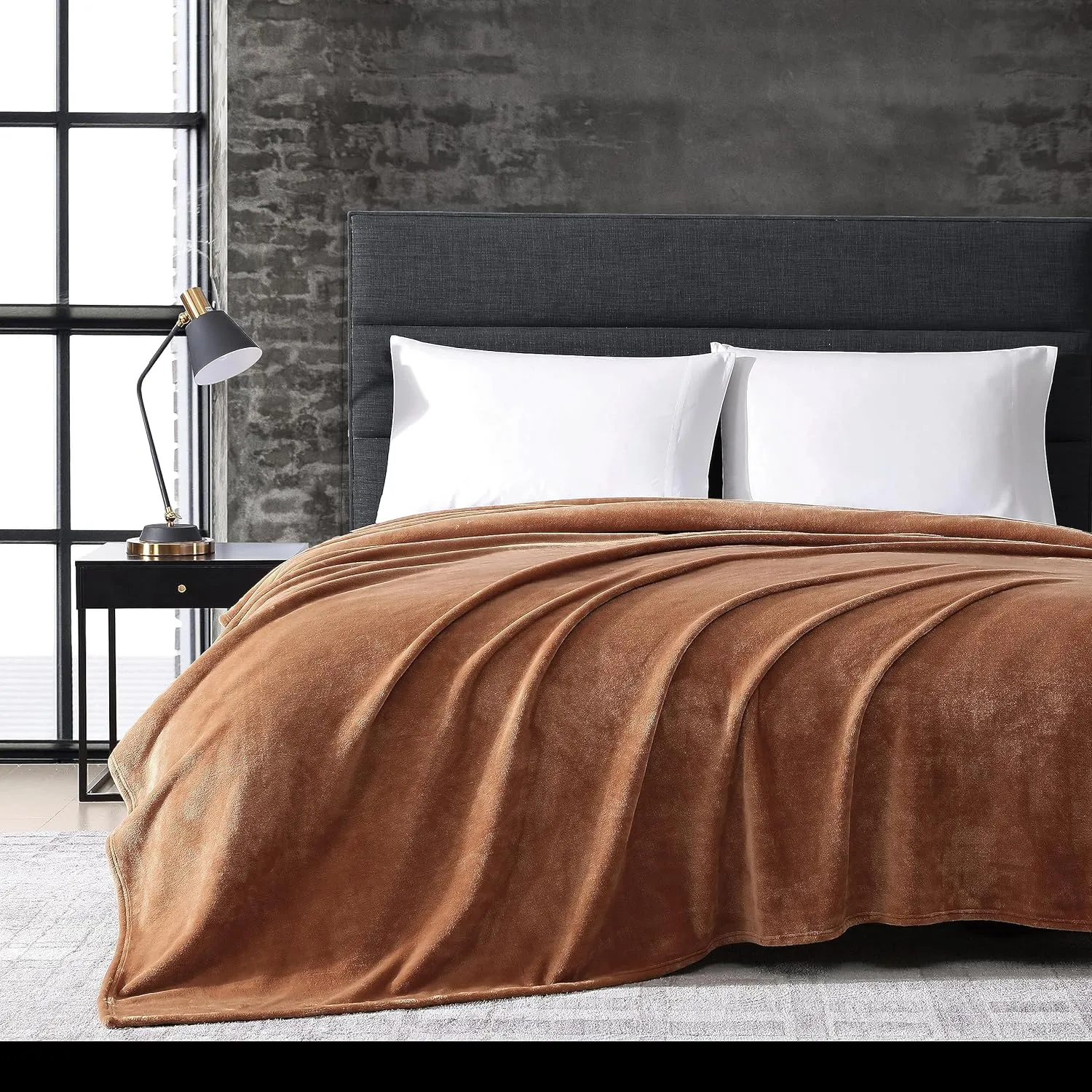 Kenneth Cole - King Blanket, Plush Fleece Bedding, Cozy Home Decor for All Seasons (Solid Orange, King)