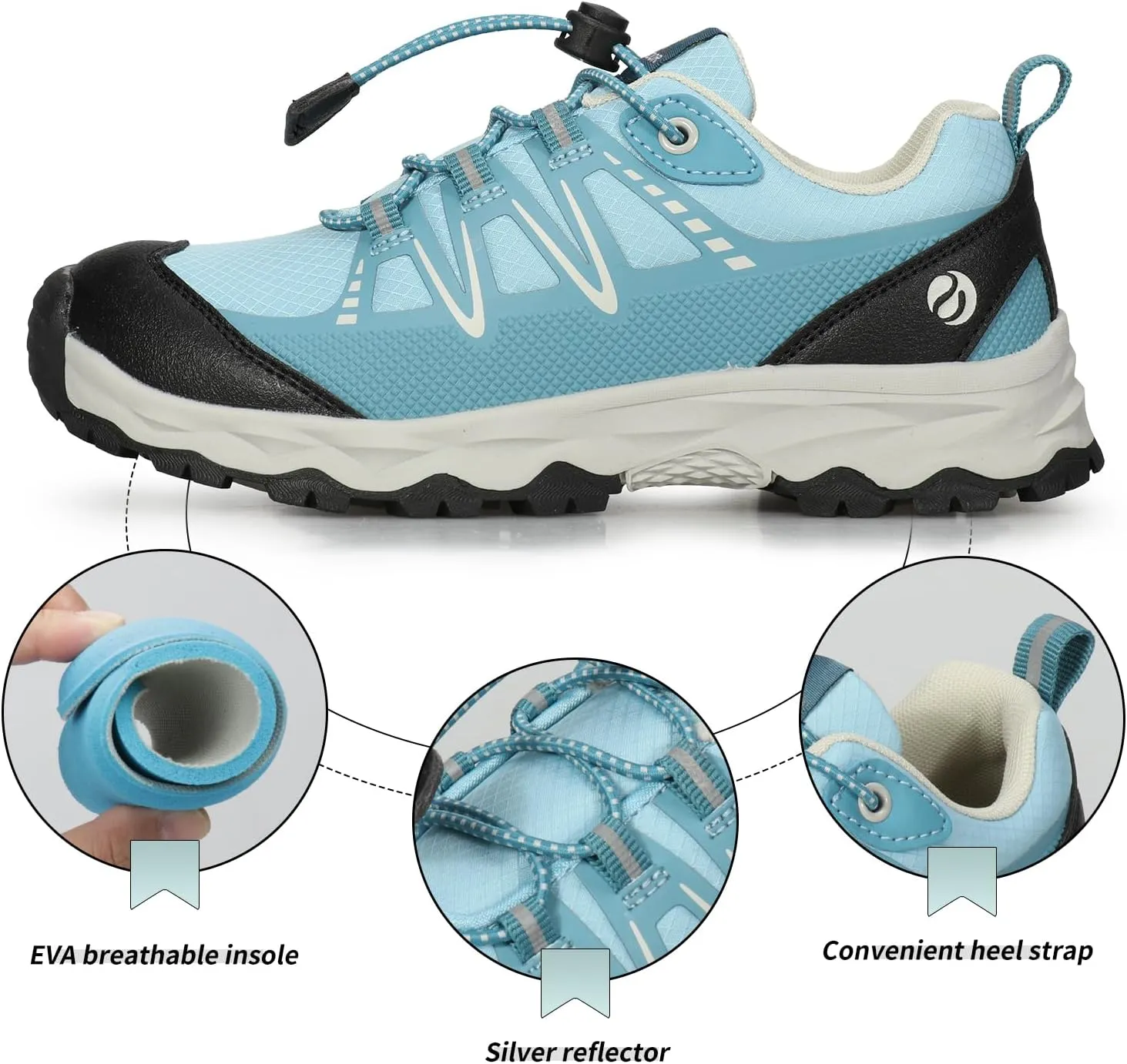Kids Boys Running Shoes Waterproof Non-Slip Breathable Low-Top Outdoor Hiking Walking Sneakers (Little/Big Kids)