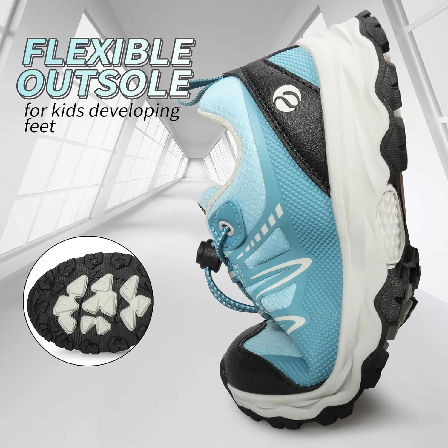 Kids Boys Running Shoes Waterproof Non-Slip Breathable Low-Top Outdoor Hiking Walking Sneakers (Little/Big Kids)