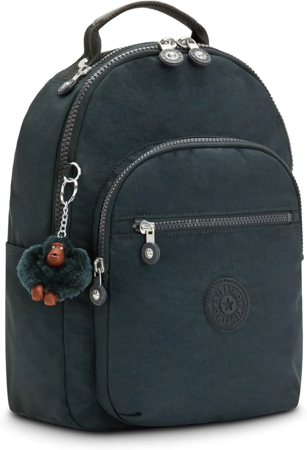 Kipling Women's Seoul Small Backpack, Durable, Padded Shoulder Straps with Tablet Sleeve, Bag, True Blue Tonal, 10.5''L x 13.75''H x 6.75''D (KI40824DX)